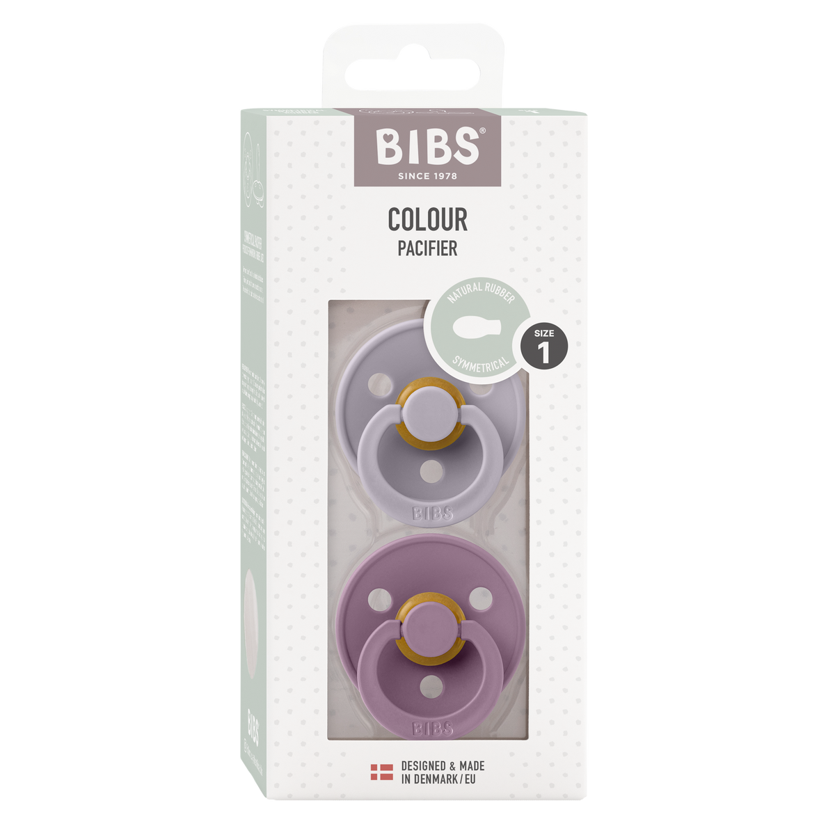 BIBS Pacifier - 2pk Symmetrical | Fossil Grey + Mauve