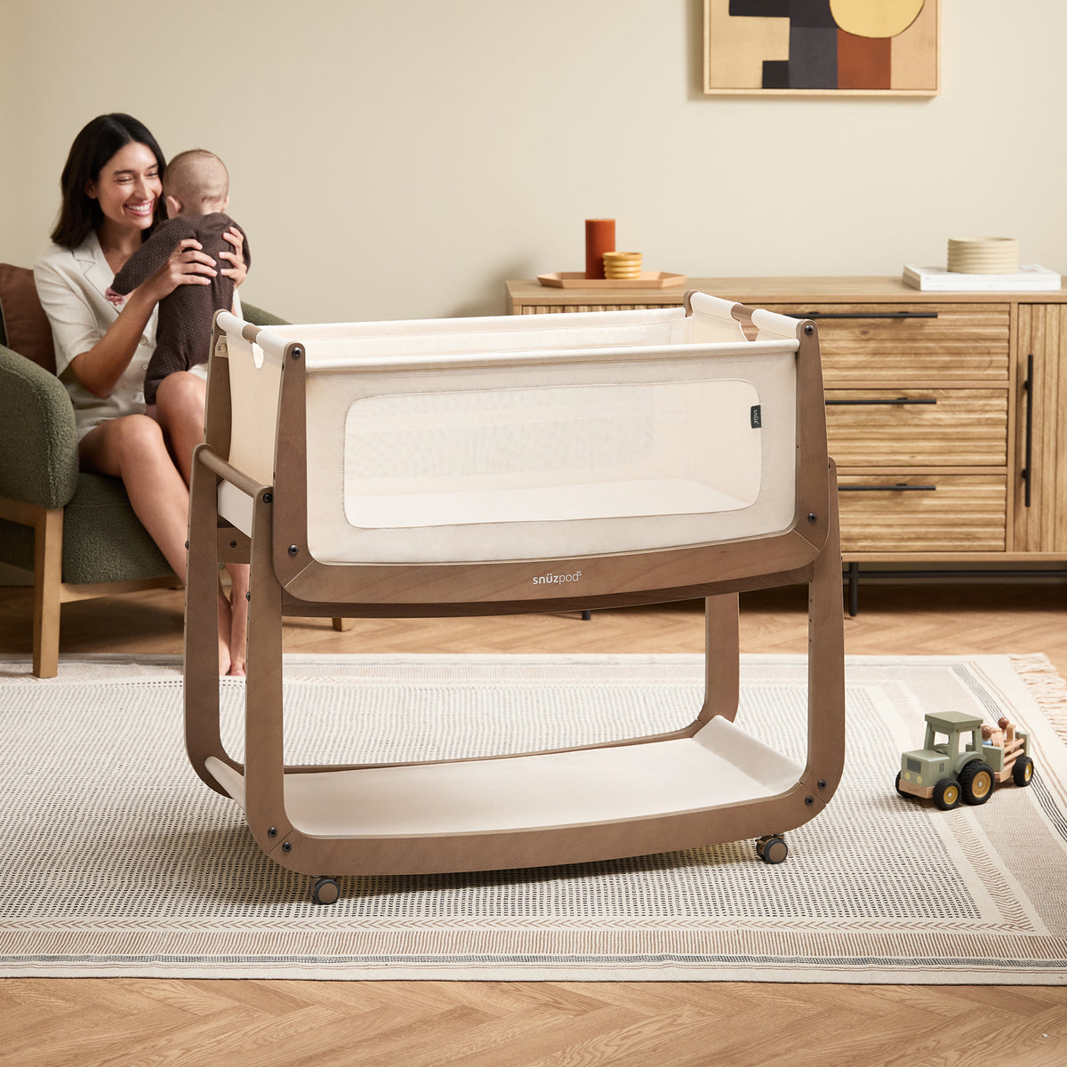 Snuzpod 5 - Bedside Co-Sleeper | Walnut