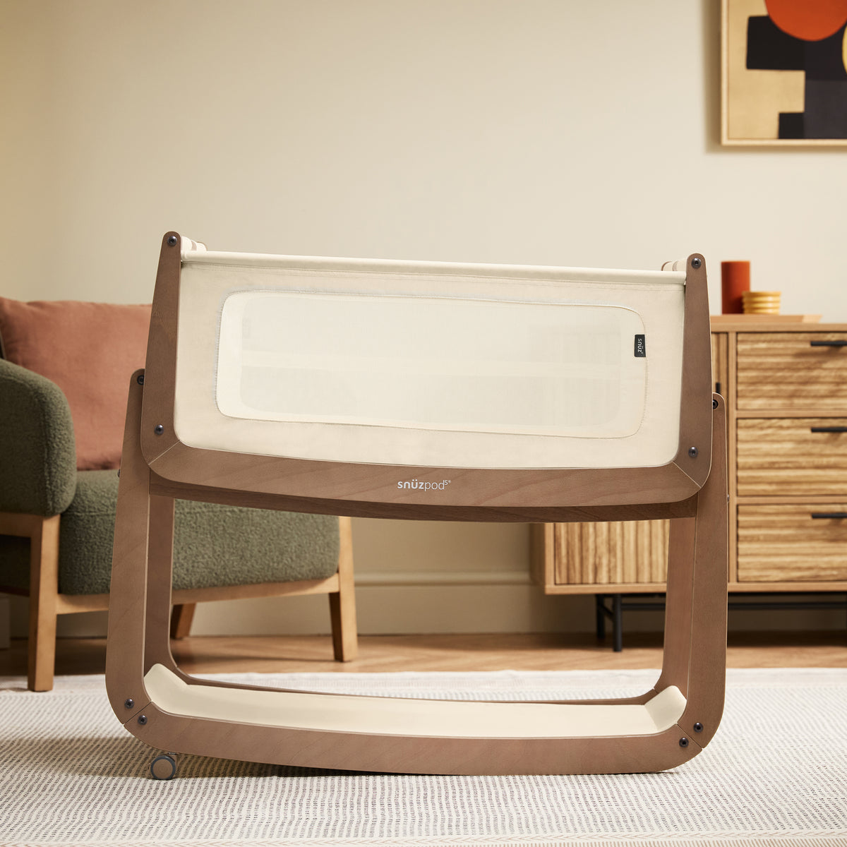 Snuzpod 5 - Bedside Co-Sleeper | Walnut
