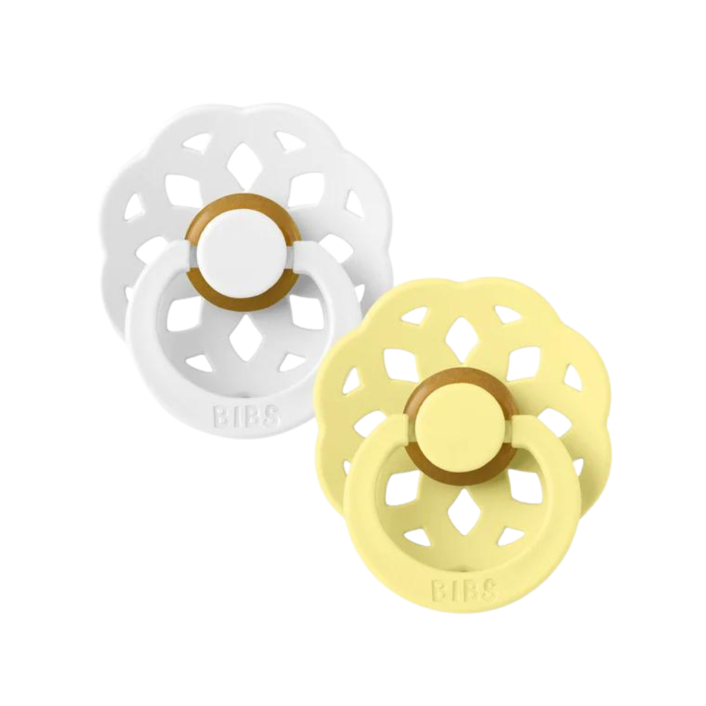 BIBS Pacifier - 2pk Boheme Round | White + Sunshine