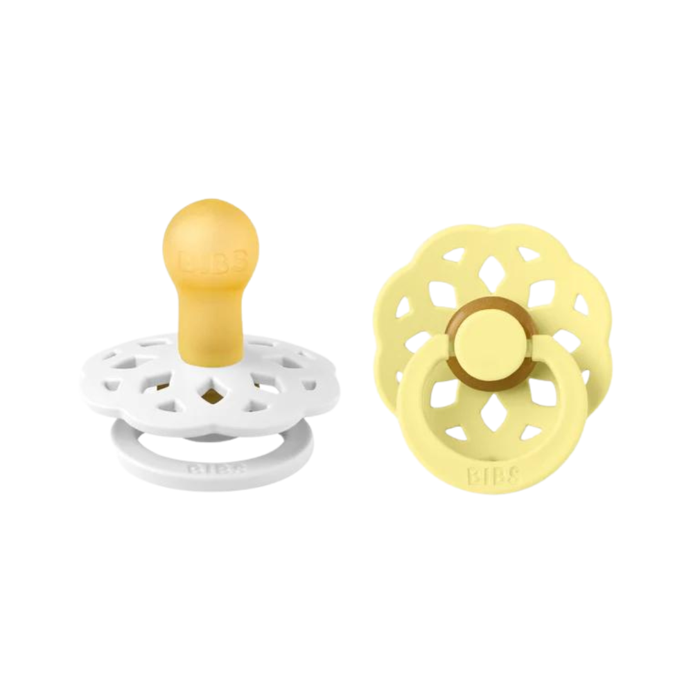 BIBS Pacifier - 2pk Boheme Round | White + Sunshine