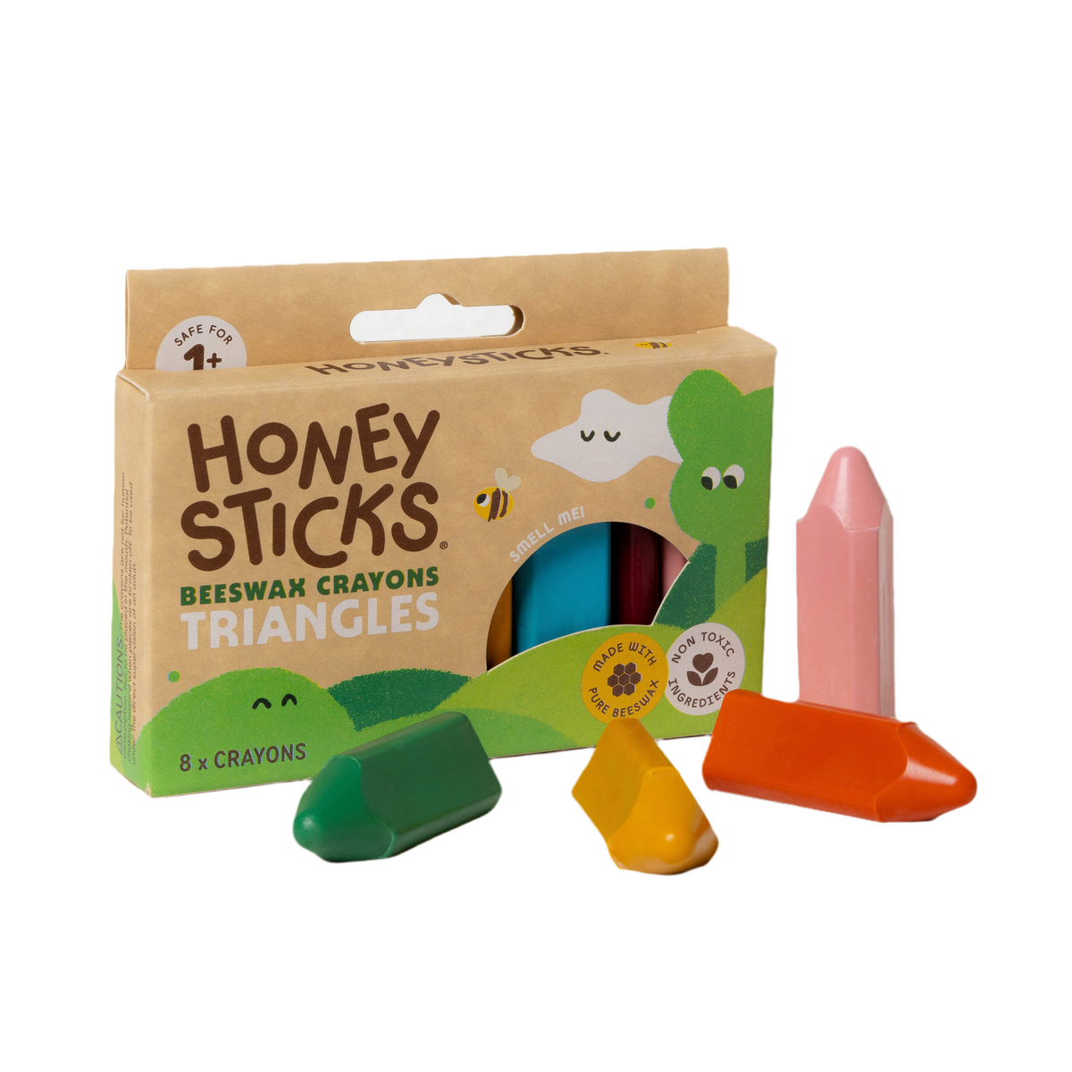 Honeysticks Natural Beeswax Crayons | Triangles
