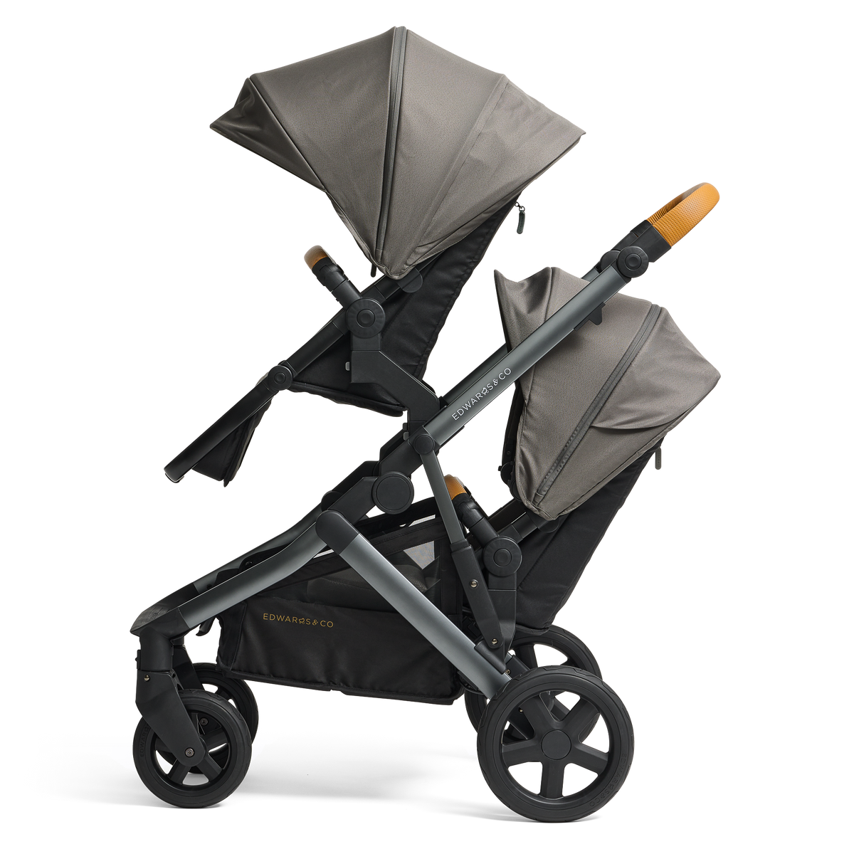 Edwards & Co - Double Stroller Bundle | Ochre Grey