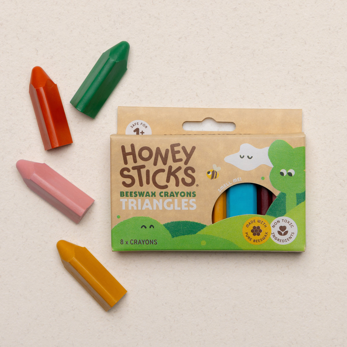 Honeysticks Natural Beeswax Crayons | Triangles