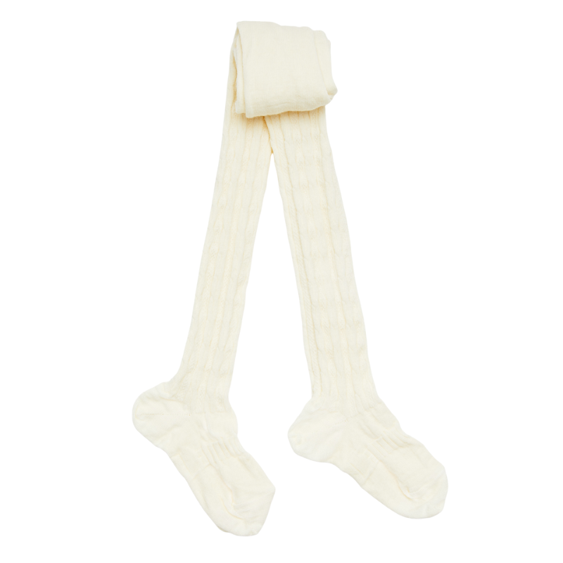 Lamington - Merino Wool Cable Knit Tights | Natural