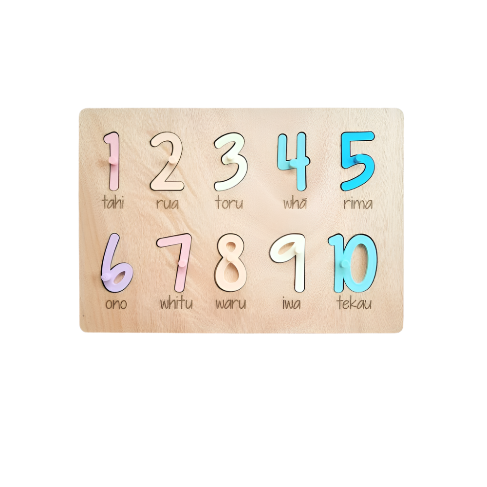 Lulo - Wooden 1-10 in Māori Puzzle | Pastel