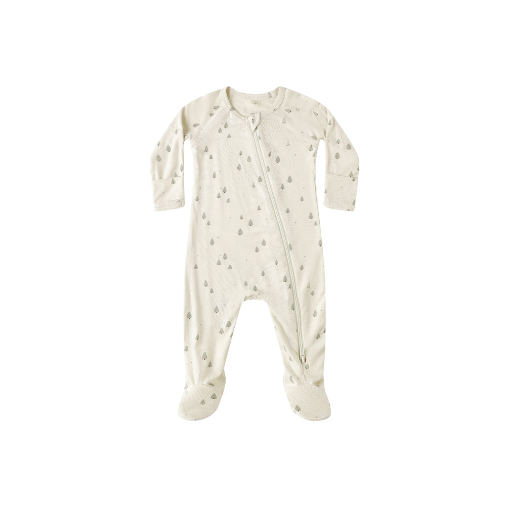 Baby onesie with small patterns on a white background