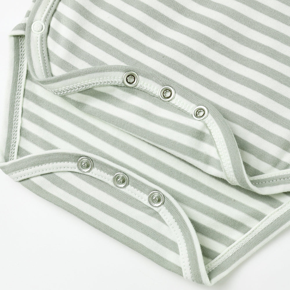 Quincy Mae - Side Snap Bodysuit + Pant Set | Fern Stripe