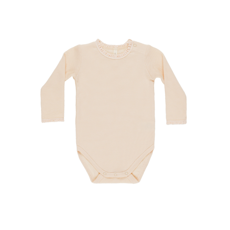 Quincy Mae - Waffle Long Sleeve Bodysuit | Antique