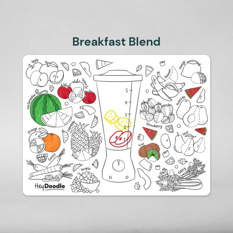 Hey Doodle - Large Reusable Colouring Mat | Breakfast Blend