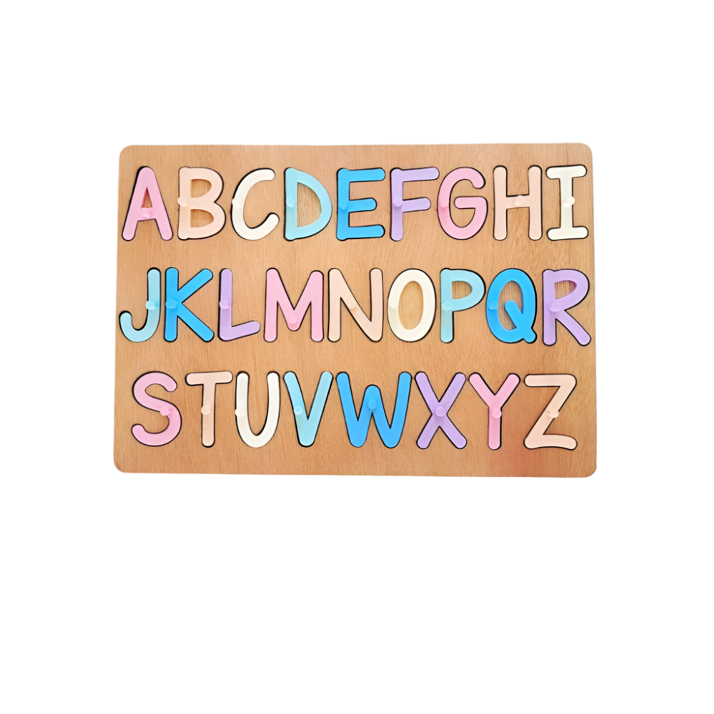 Lulo - Wooden Uppercase Alphabet Puzzle | Pastel