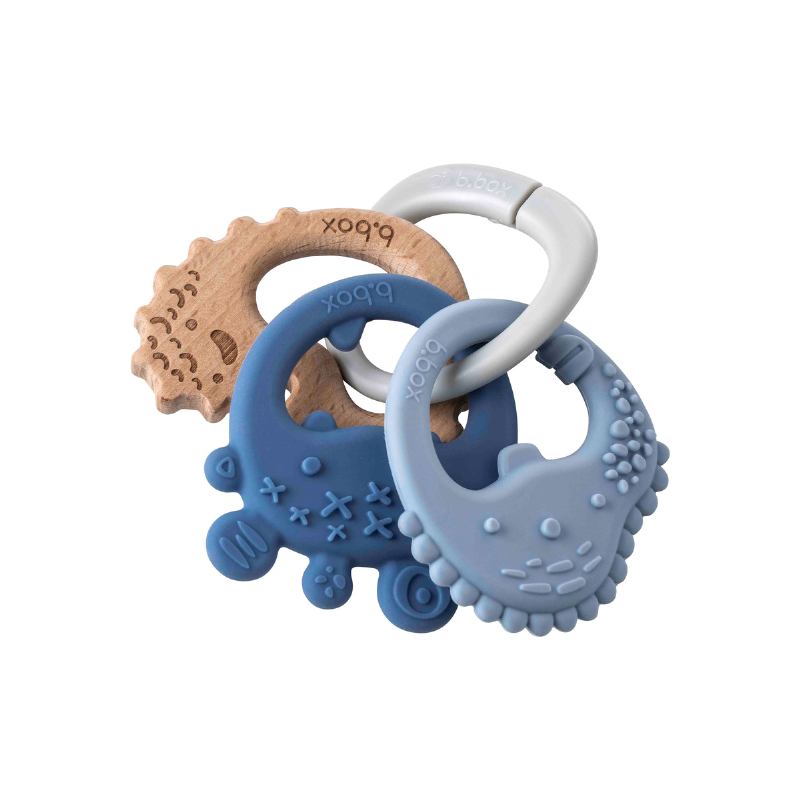 b.box - Trio Teether | Blue