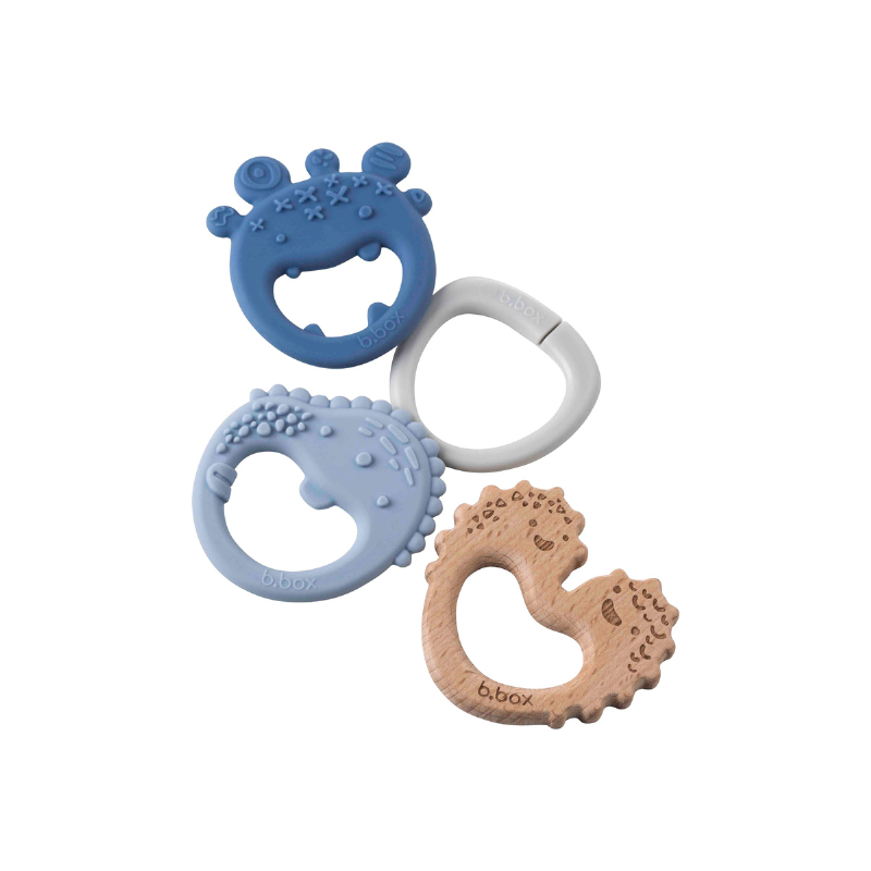 b.box - Trio Teether | Blue