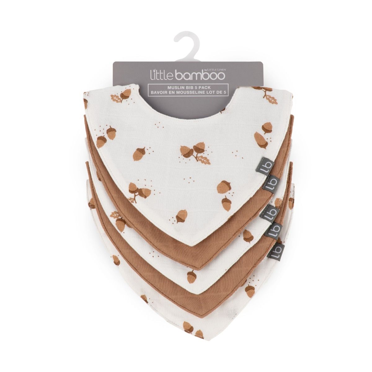 Little Bamboo - Muslin Bib 5pk | Acorn
