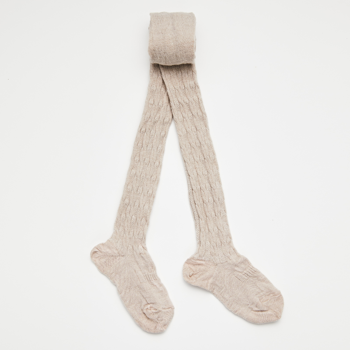 Lamington - Merino Wool Cable Knit Tights | Oatmeal