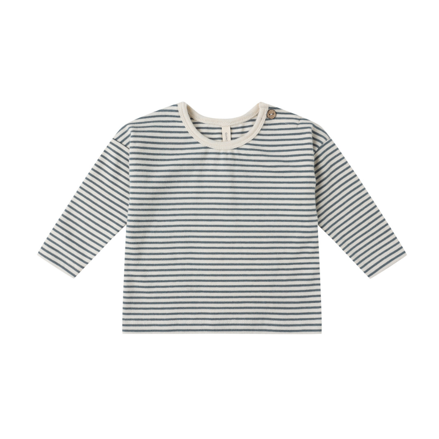 Quincy Mae - Long Sleeve Tee | Ocean Stripe