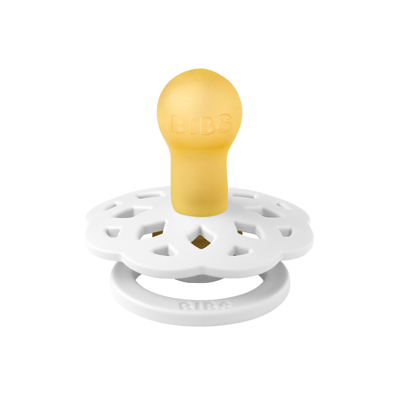 BIBS Pacifier - 2pk Boheme Round | White + Sunshine
