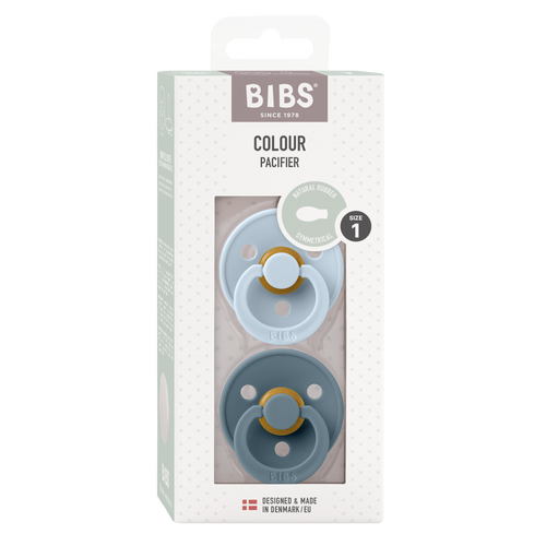 BIBS Pacifier - 2pk Symmetrical | Baby Blue + Petrol