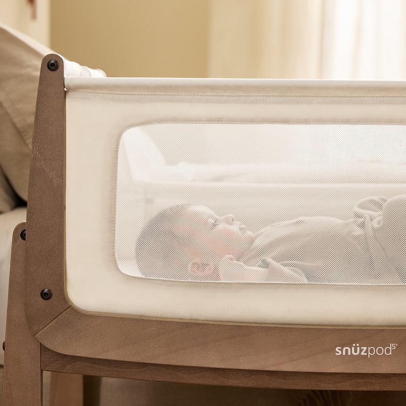 Snuzpod 5 - Bedside Co-Sleeper | Walnut