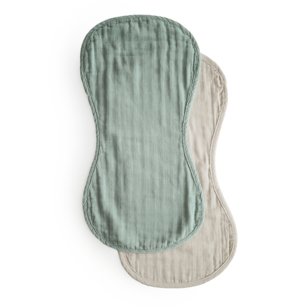 Mushie - Burp Cloth | Roman Green & Fog
