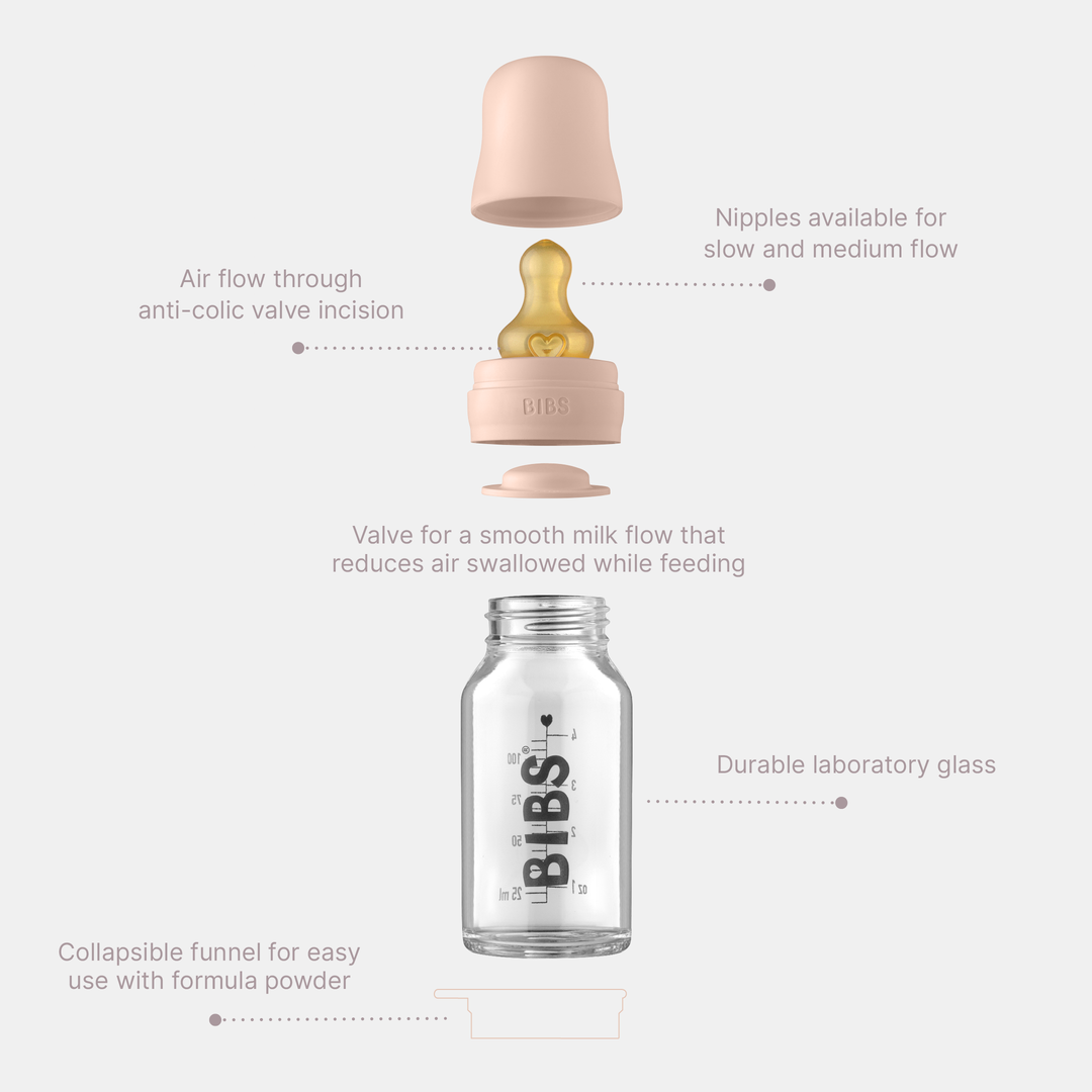 BIBS - Glass Bottle Set - 110ml | Ivory