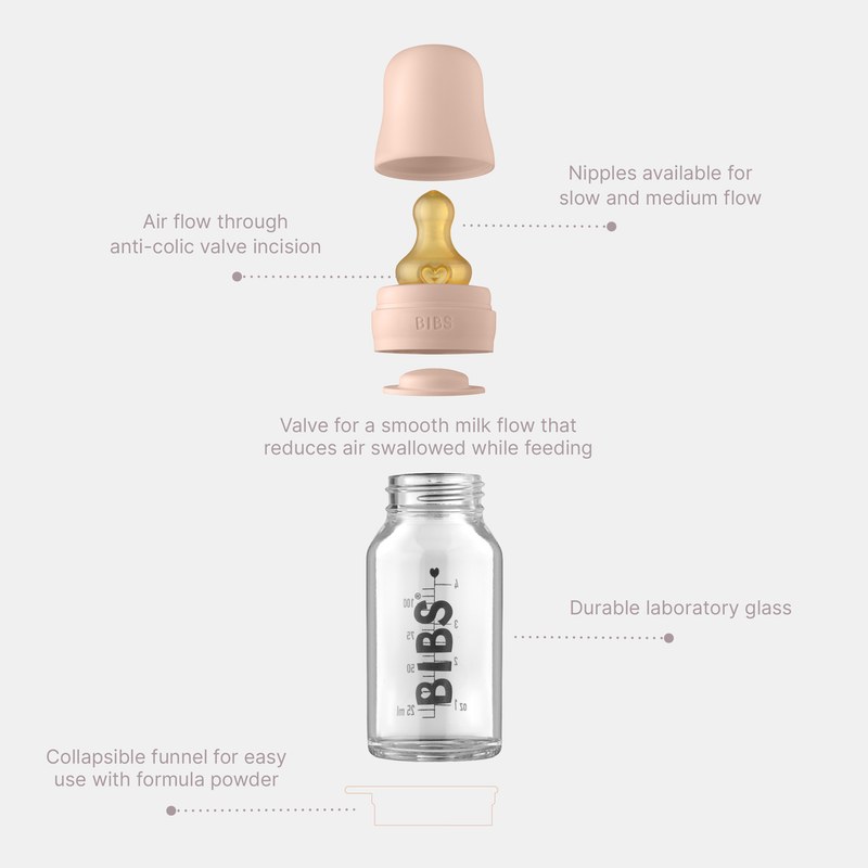 BIBS - Glass Bottle Set - 110ml | Ivory