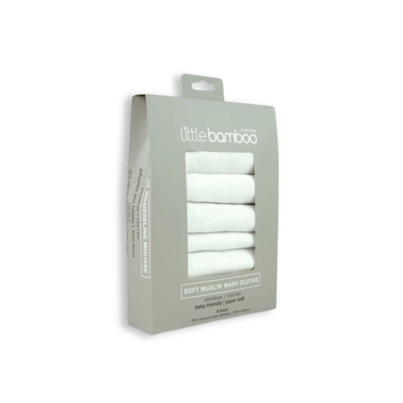 Little Bamboo - Muslin Baby Wash Cloths | 6pk