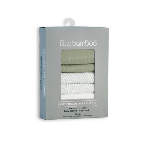 Little Bamboo - Muslin Baby Wash Cloths | 6pk