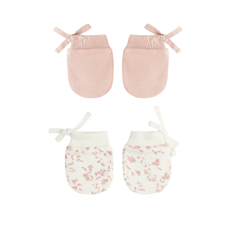 Quincy Mae - Set of 2 Baby Mittens | Rose + French Garden