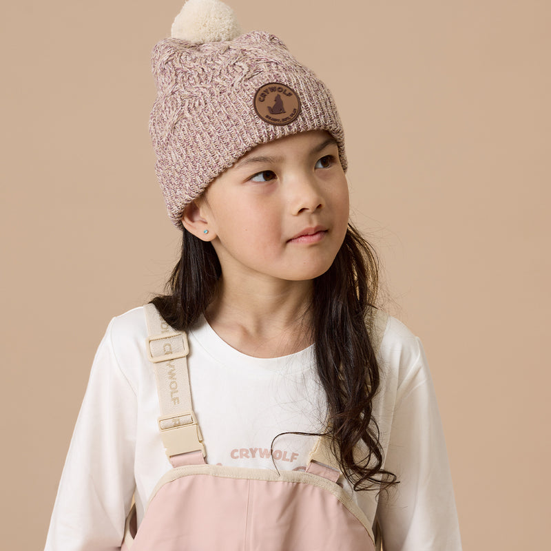 Crywolf - Pom Pom Beanie | Mauve Speckle