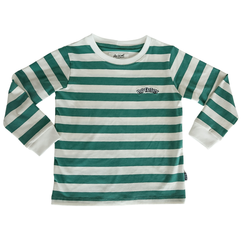 Pop Factory - Long Sleeve Tee | Sage Stripe