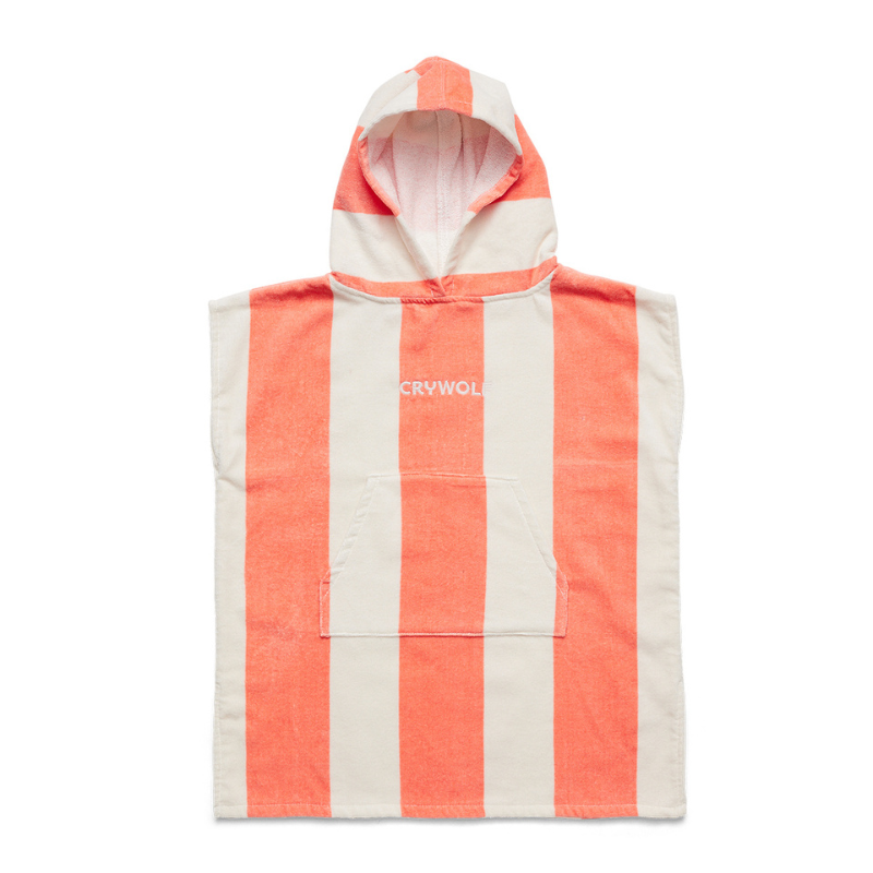 Crywolf - Hooded Towel | Coral Stripe