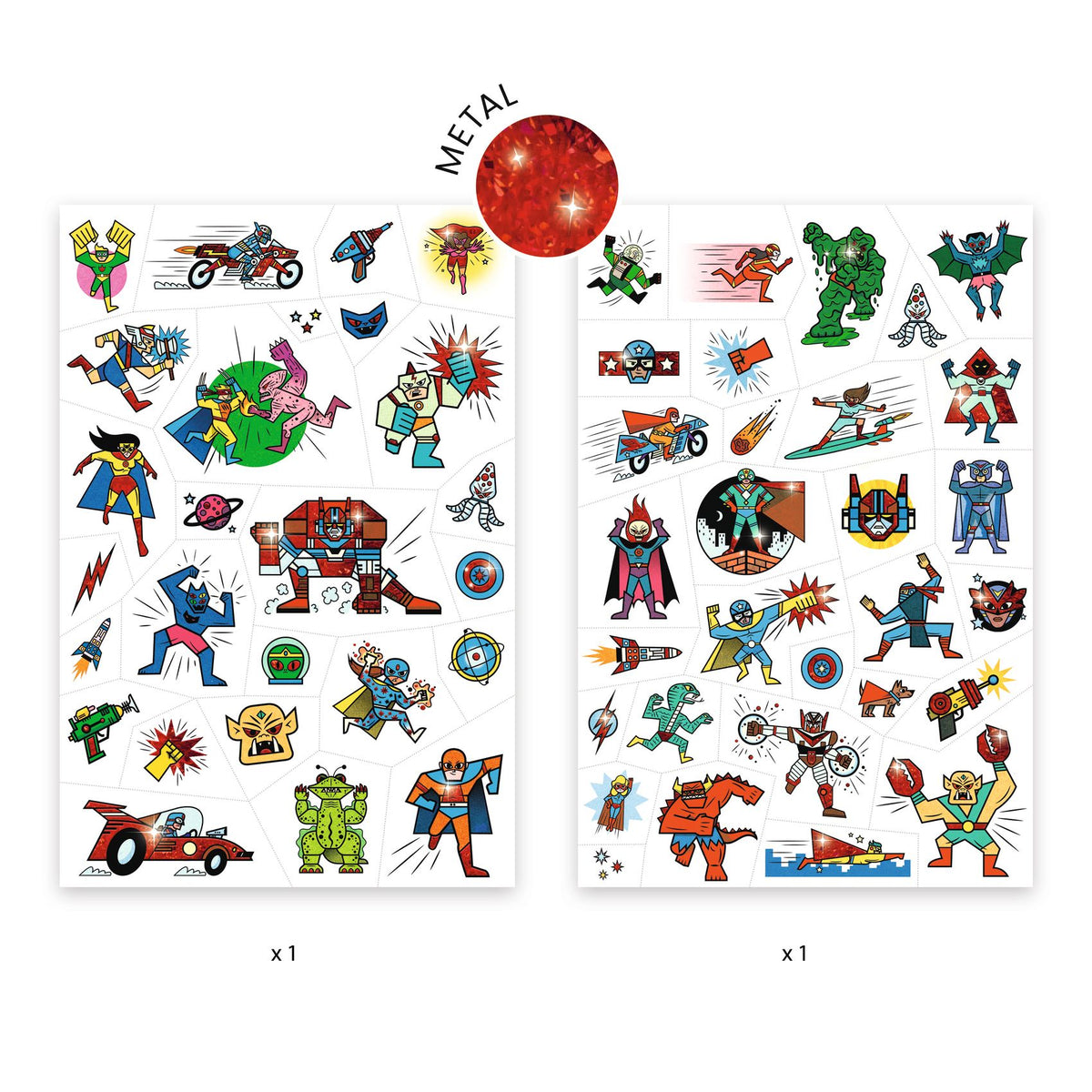 Djeco - Temporary Tattoos | Heros & Villans