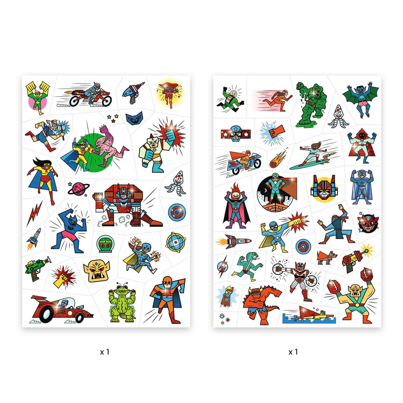 Djeco - Temporary Tattoos | Heros & Villans