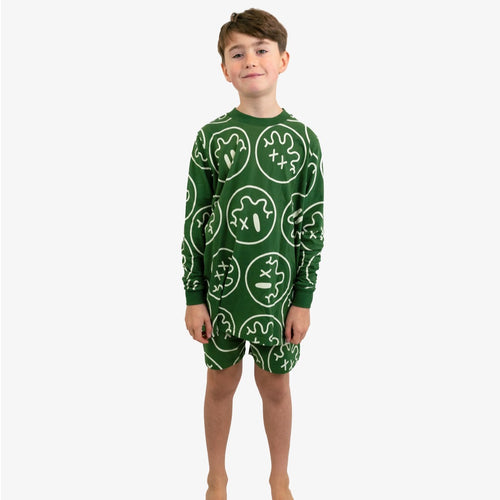 Band of Boys - Green Squiggle Smile Winter Pyjamas
