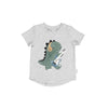 Huxbaby - Furry Dino T-Shirt | Grey Marle