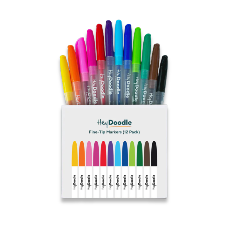 Hey Doodle - Extended Pen Set | 12 Fine Tip Pens