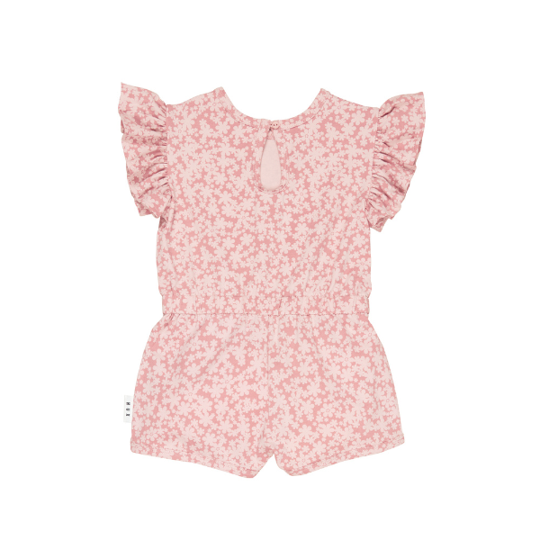Huxbaby - Smile Floral Frill Playsuit | Dusty Rose