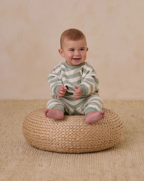 Quincy Mae - Relaxed Sweatshirt | Sage Stripe