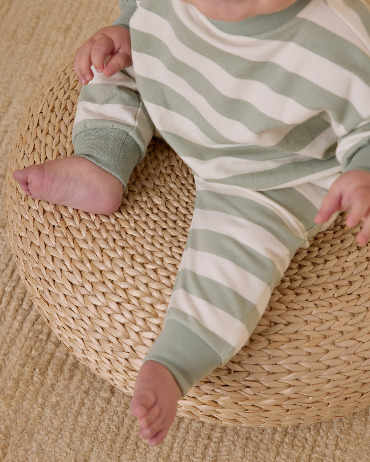 Quincy Mae - Relaxed Sweatshirt | Sage Stripe