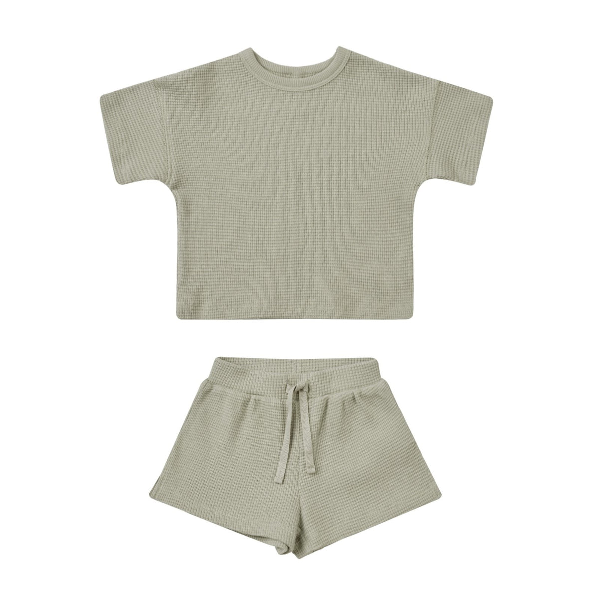 Quincy Mae - Waffle Tee + Shorts Set | Sage