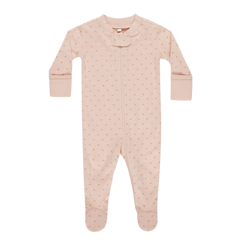 Quincy Mae - Longsleeve Zip Footed Bodysuit | Dotty Melon