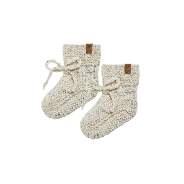 Quincy Mae - Speckled Knit Booties | Natural