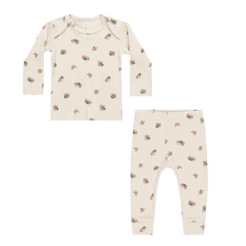 Quincy Mae - Ribbed Top + Legging Set | Wild Flowers