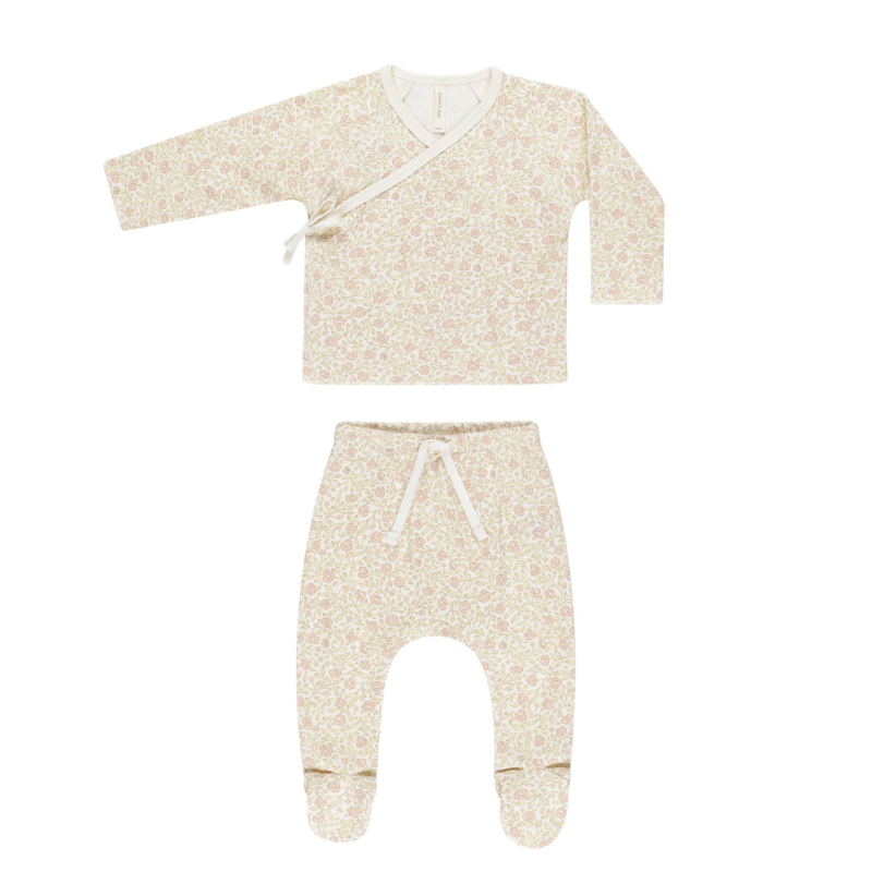 Quincy Mae - Wrap Top + Footed Pant Set | Primrose