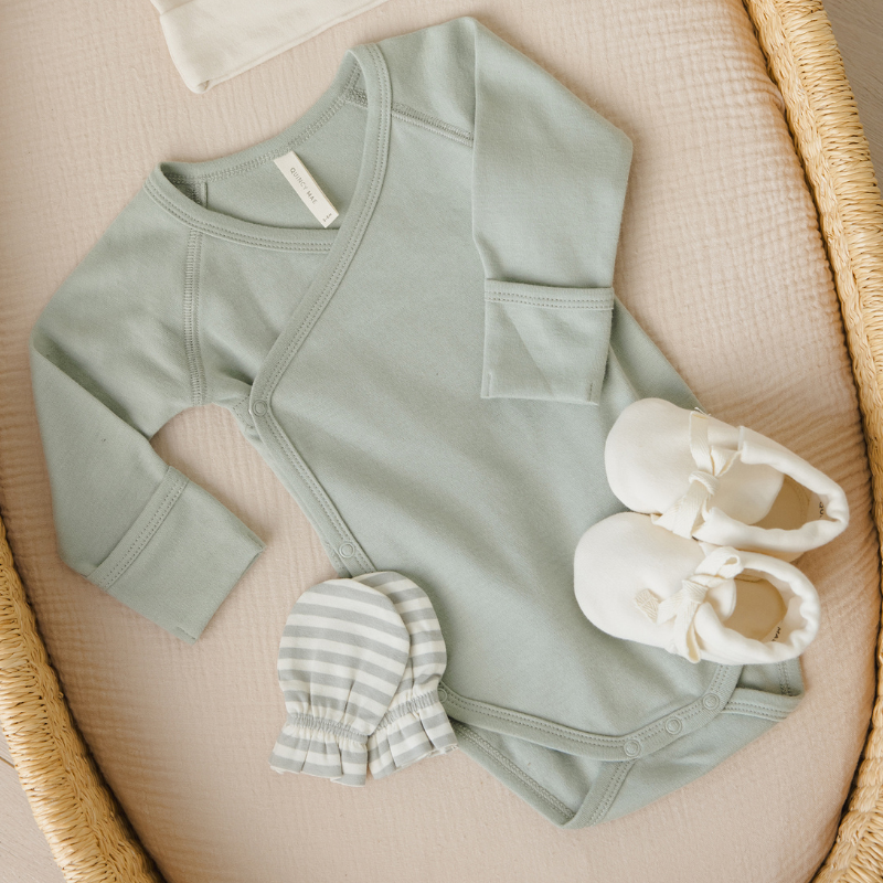 Quincy Mae - Side Snap Bodysuit | Sage