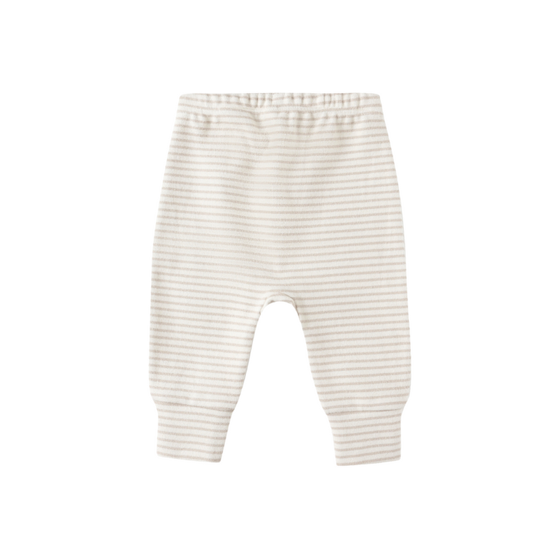 Quincy Mae - Drawstring Pant | Oat Micro Stripe