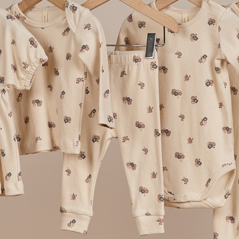 Quincy Mae - Ribbed Top + Legging Set | Wild Flowers