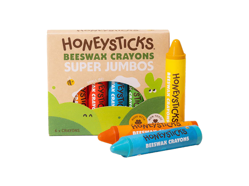 Honeysticks Natural Beeswax Crayons | Super Jumbos 6pk