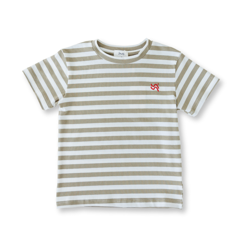 Slowly Label - Stripe Tee | Matcha